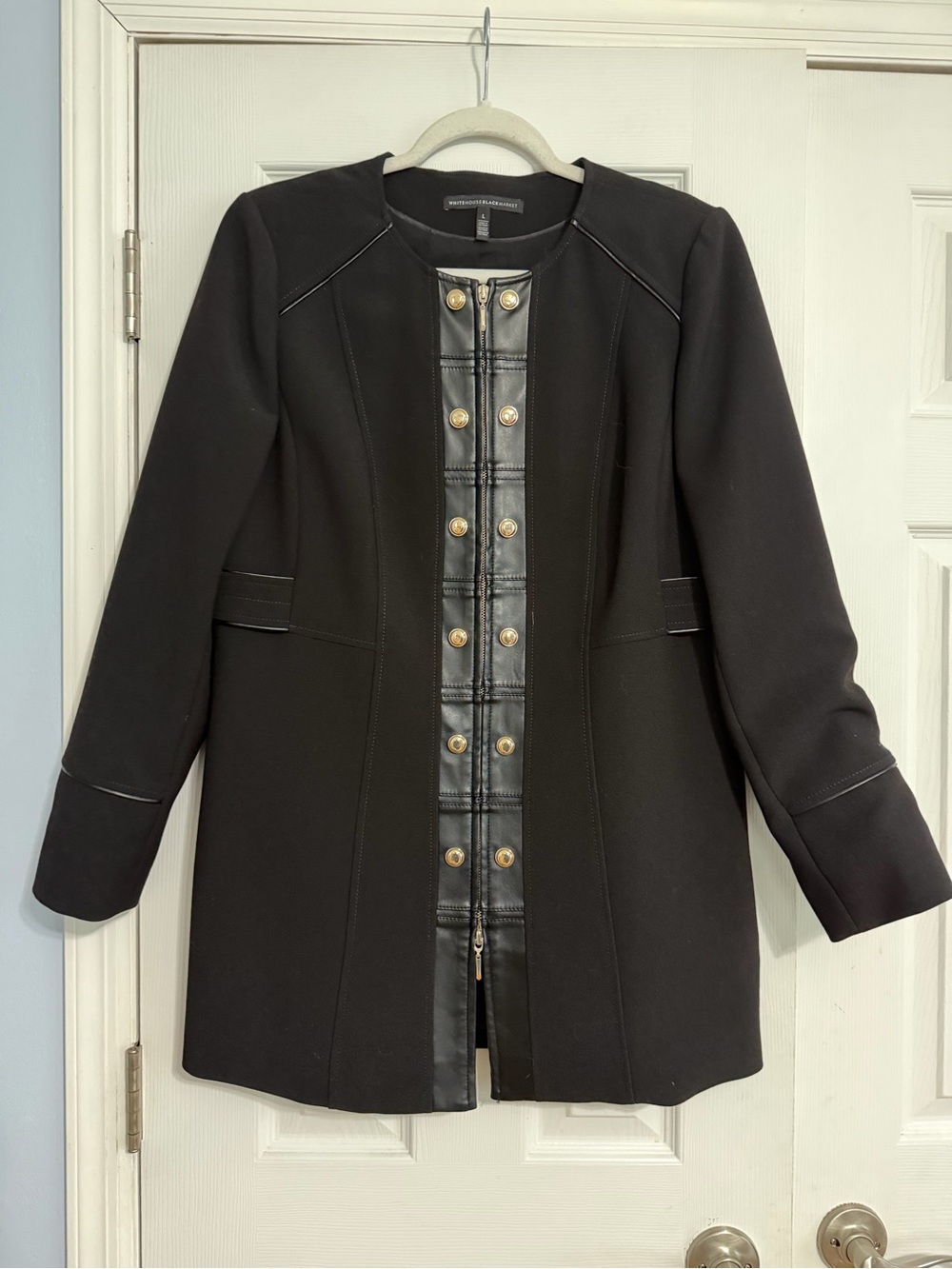 White House black market WHBM full zip jacket buttons large business evening